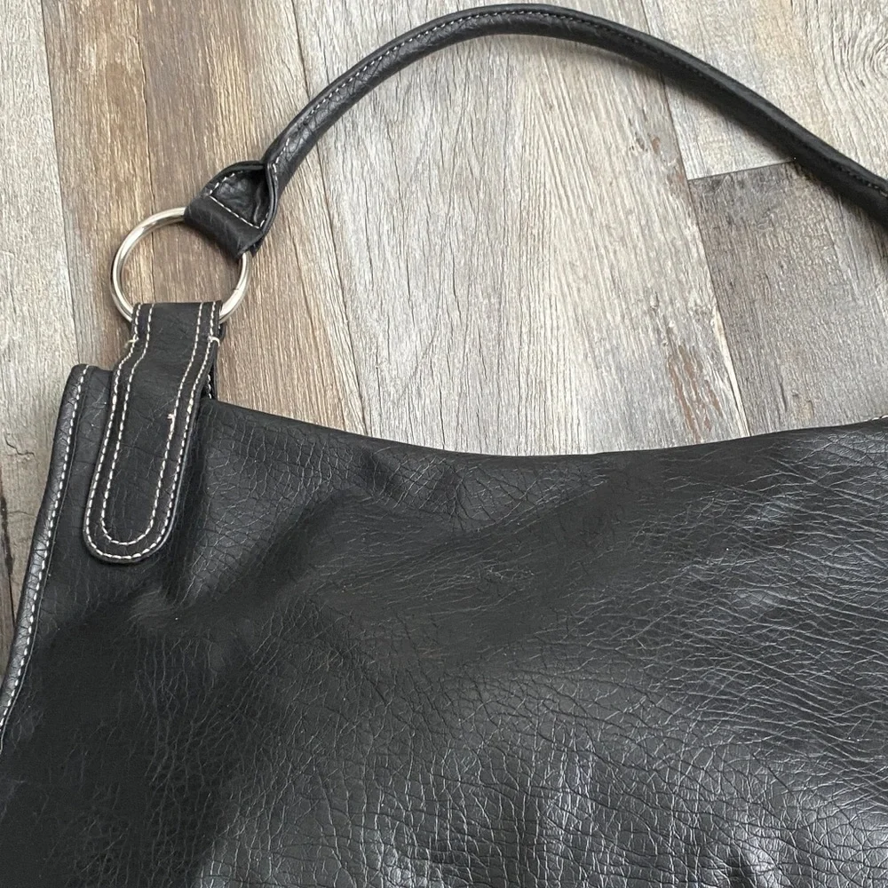 Nine West Black Shoulder Bag with Metallic Details